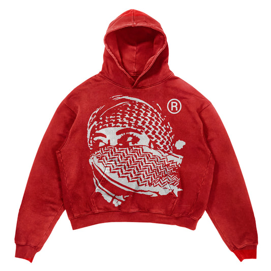 Cropped Mysterious girl hoodie "Red''